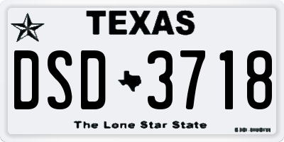 TX license plate DSD3718