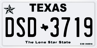 TX license plate DSD3719