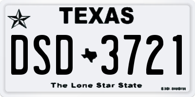 TX license plate DSD3721