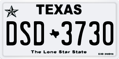 TX license plate DSD3730