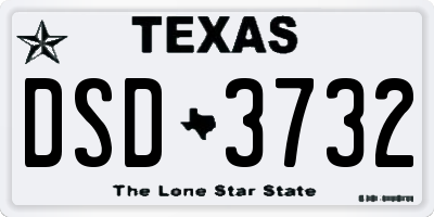 TX license plate DSD3732