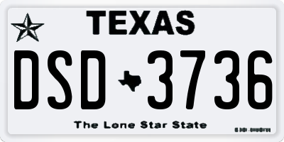 TX license plate DSD3736