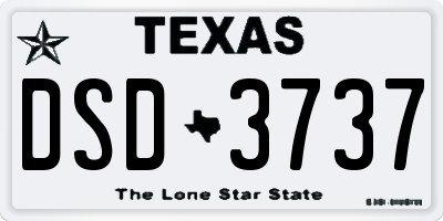 TX license plate DSD3737