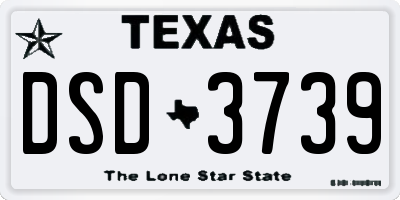 TX license plate DSD3739