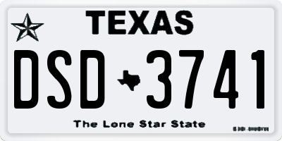TX license plate DSD3741
