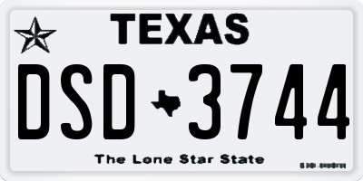 TX license plate DSD3744