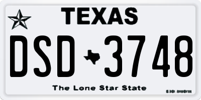 TX license plate DSD3748
