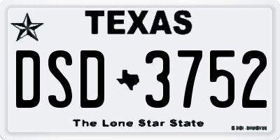 TX license plate DSD3752