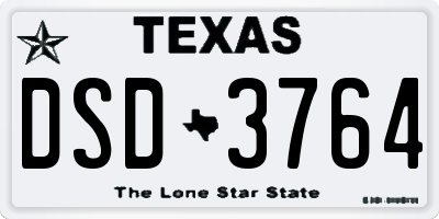 TX license plate DSD3764
