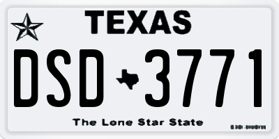TX license plate DSD3771