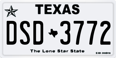 TX license plate DSD3772