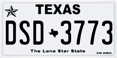 TX license plate DSD3773