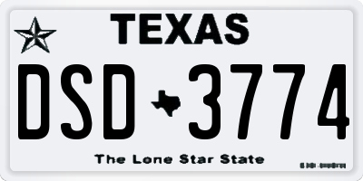 TX license plate DSD3774