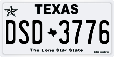 TX license plate DSD3776