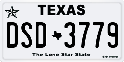 TX license plate DSD3779