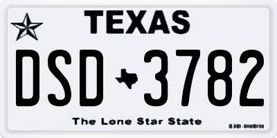 TX license plate DSD3782