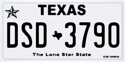 TX license plate DSD3790