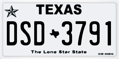 TX license plate DSD3791