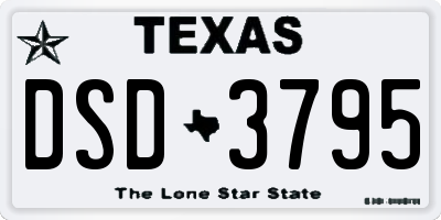 TX license plate DSD3795