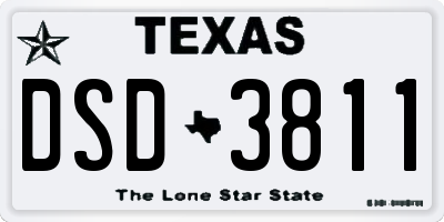 TX license plate DSD3811
