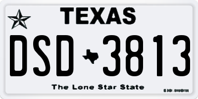 TX license plate DSD3813