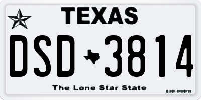 TX license plate DSD3814
