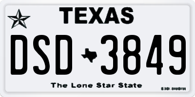 TX license plate DSD3849
