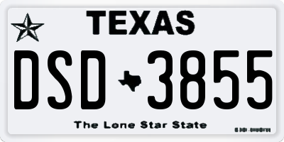 TX license plate DSD3855