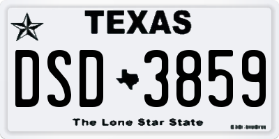 TX license plate DSD3859