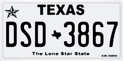 TX license plate DSD3867