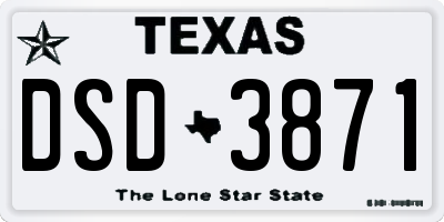 TX license plate DSD3871