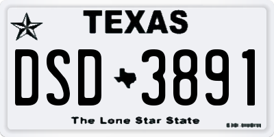 TX license plate DSD3891