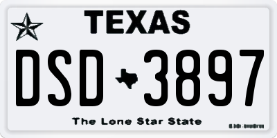 TX license plate DSD3897