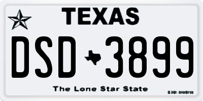TX license plate DSD3899