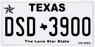 TX license plate DSD3900
