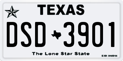 TX license plate DSD3901