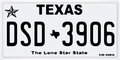 TX license plate DSD3906