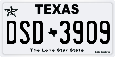 TX license plate DSD3909