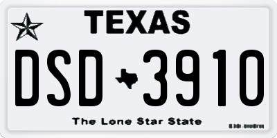 TX license plate DSD3910