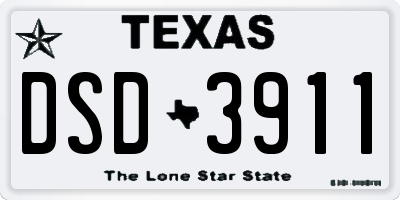 TX license plate DSD3911