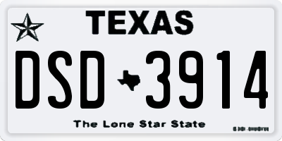TX license plate DSD3914
