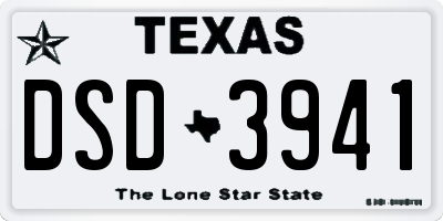 TX license plate DSD3941