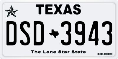 TX license plate DSD3943