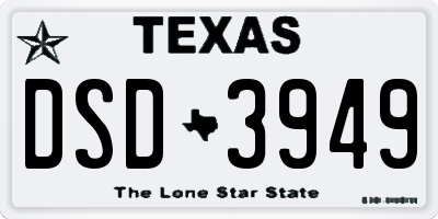 TX license plate DSD3949