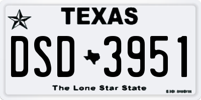 TX license plate DSD3951
