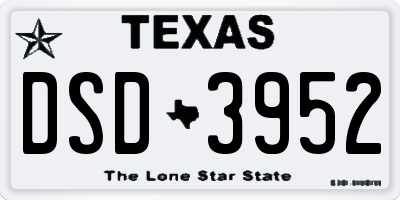 TX license plate DSD3952