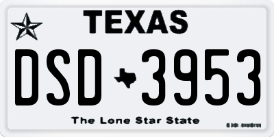 TX license plate DSD3953