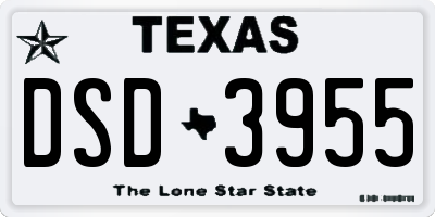 TX license plate DSD3955
