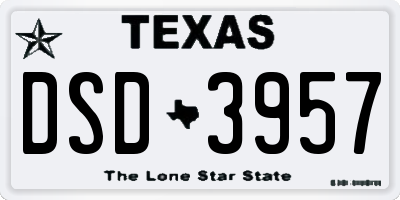 TX license plate DSD3957