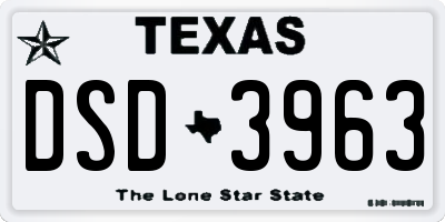 TX license plate DSD3963